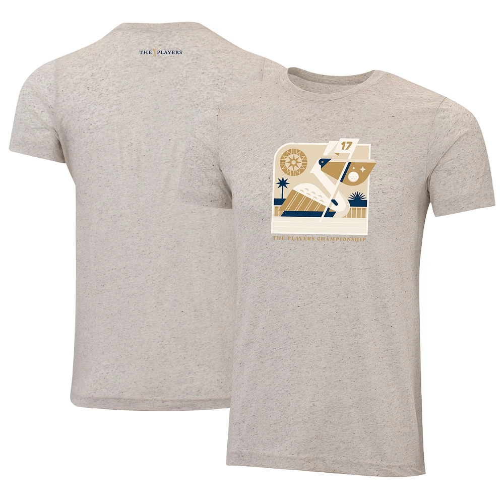 Men's Ahead Cream THE PLAYERS Pelican 17th Flag Instant Classic Tri-Blend T-Shirt