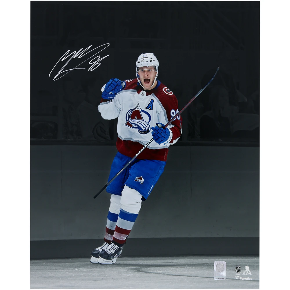 Mikko Rantanen Colorado Avalanche Autographed 16" x 20" White Jersey Celebrating Spotlight Photograph