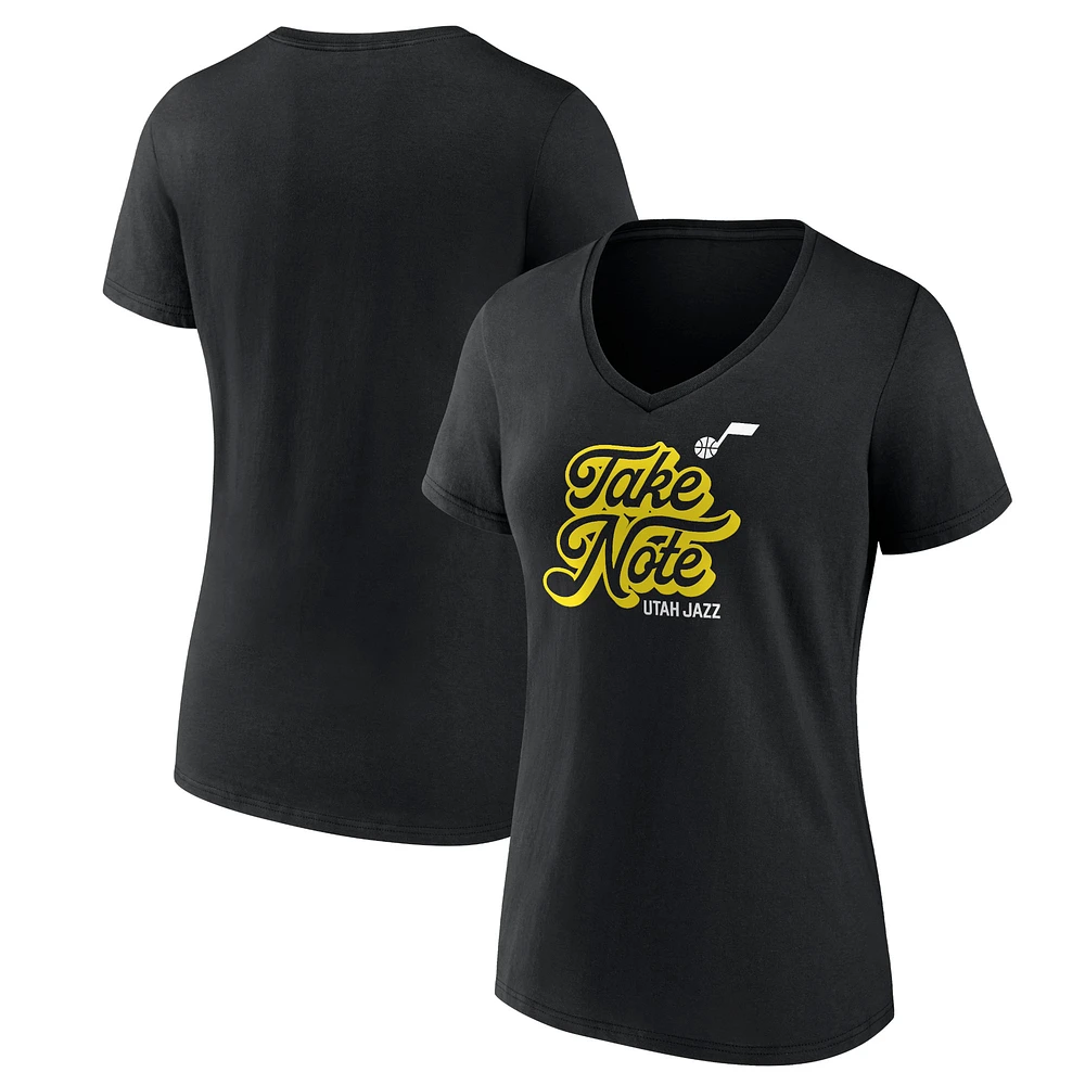 Men's Black Utah Jazz Pick & Roll Coverage V-Neck T-Shirt
