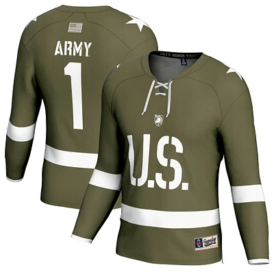 Youth GameDay Greats #1 Olive Army Black Knights Ice Hockey Fashion Jersey