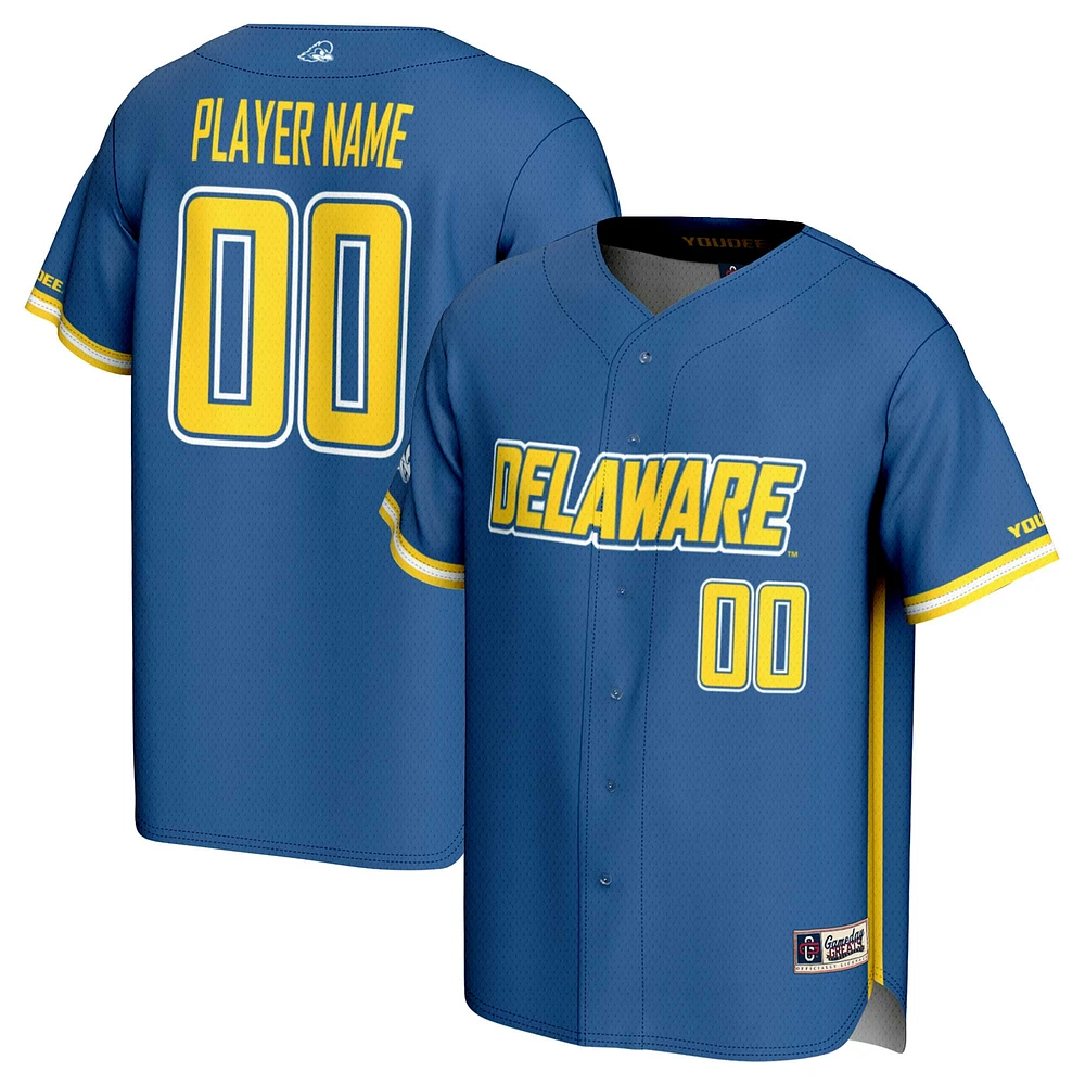 Men's GameDay Greats Royal Delaware Fightin' Blue Hens NIL Pick-A-Player Baseball Lightweight Jersey