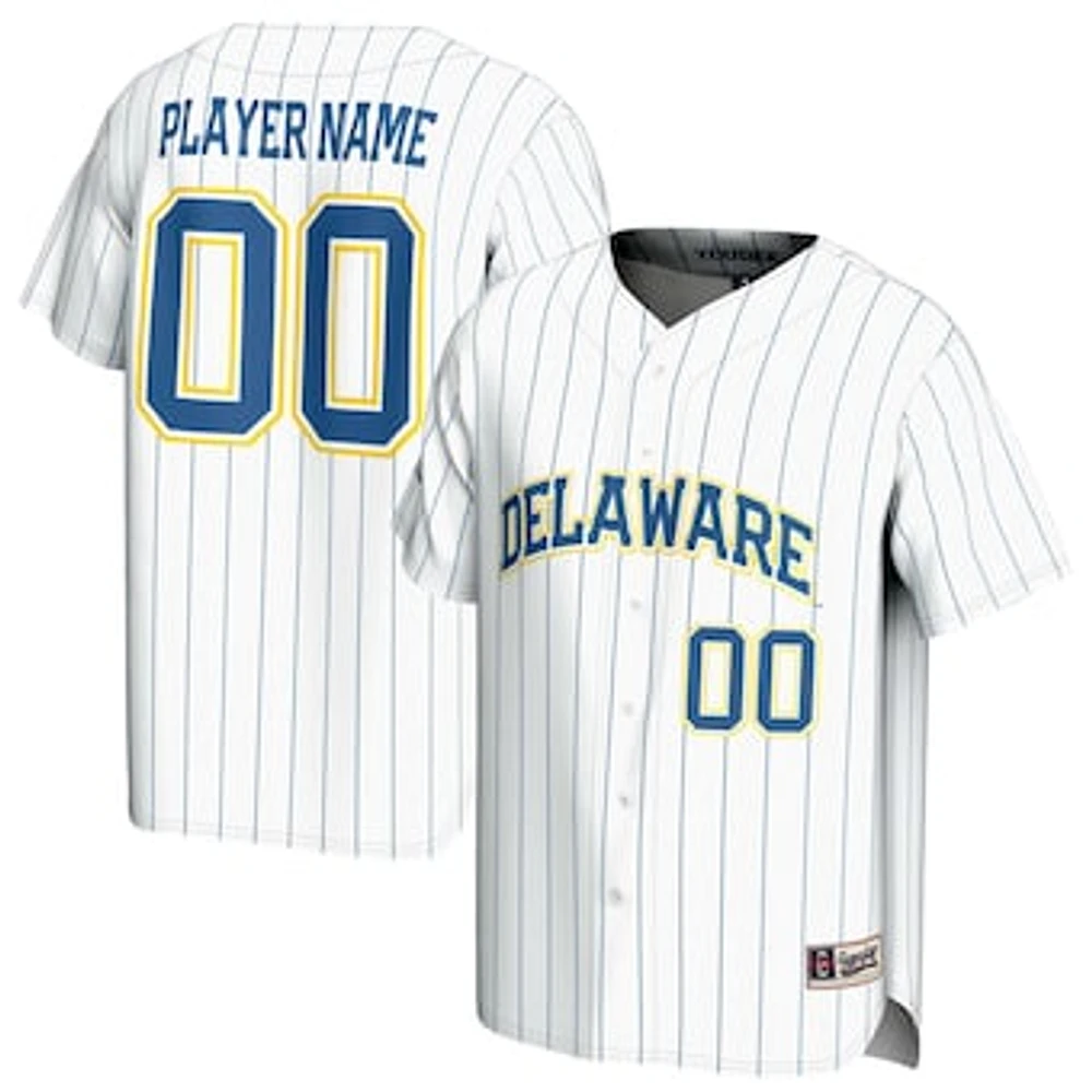 Youth GameDay Greats White Delaware Fightin' Blue Hens NIL Pick-A-Player Baseball Lightweight Jersey