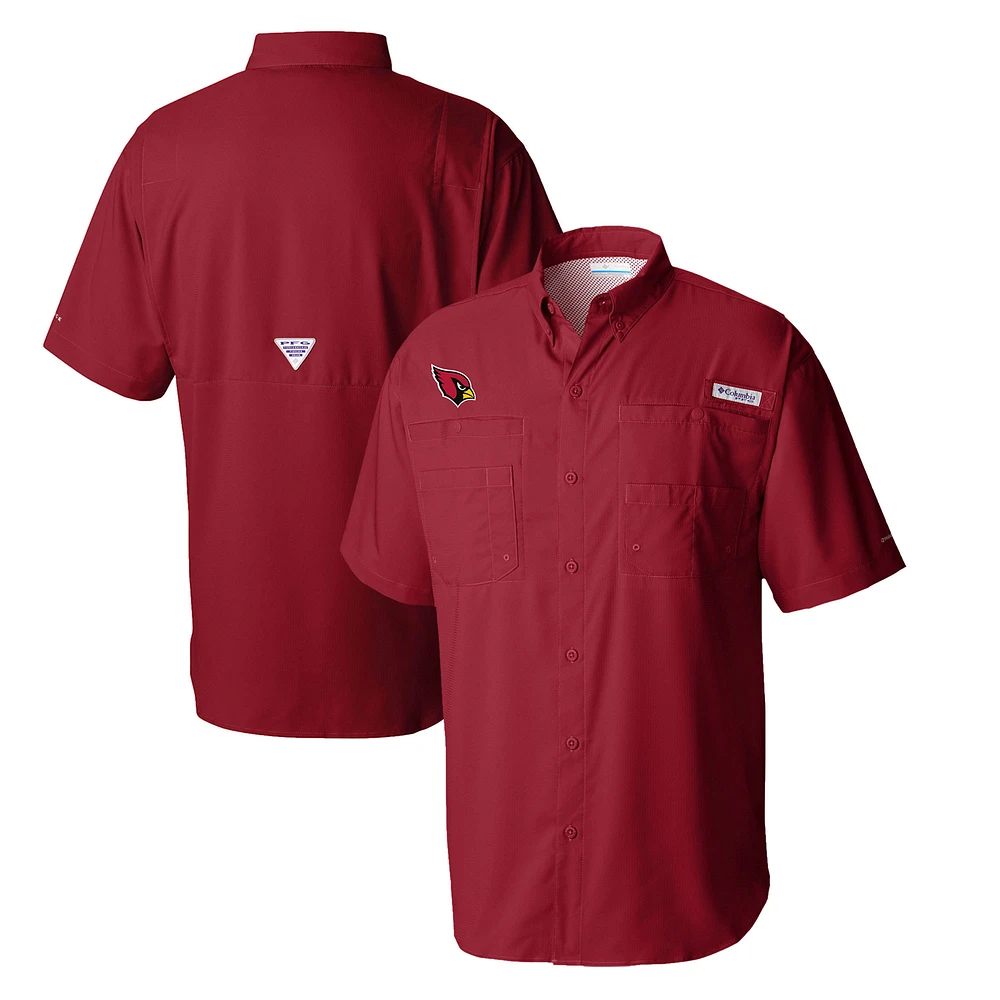 Men's Columbia Cardinal Arizona Cardinals Tamiami Omni-Shade Button-Down Shirt