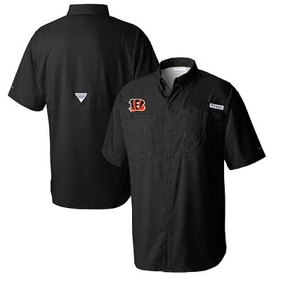 Men's Columbia Black Cincinnati Bengals Tamiami Omni-Shade Button-Down Shirt