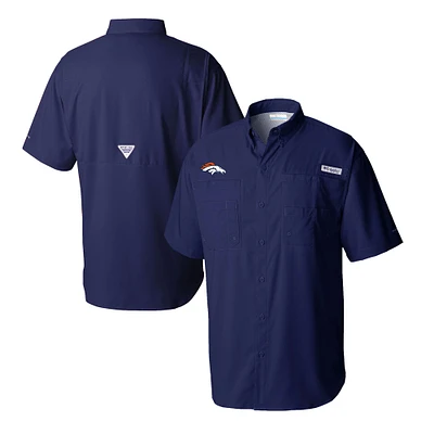 Men's Columbia Navy Denver Broncos Tamiami Omni-Shade Button-Down Shirt