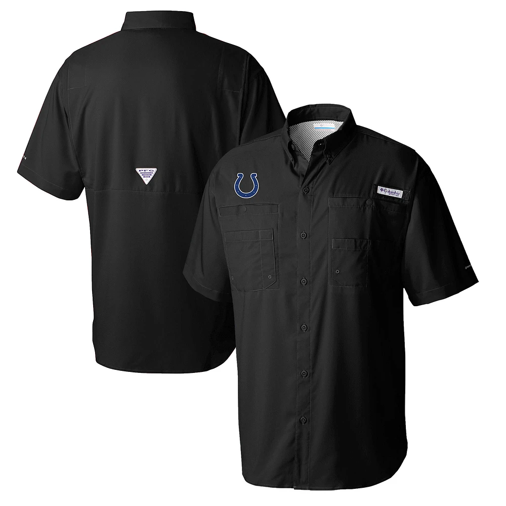 Men's Columbia Black Indianapolis Colts Tamiami Omni-Shade Button-Down Shirt