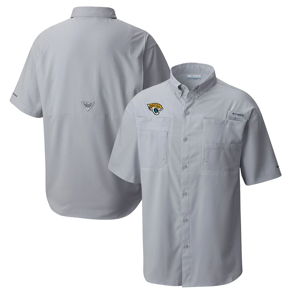 Men's Columbia Gray Jacksonville Jaguars Tamiami Omni-Shade Button-Down Shirt