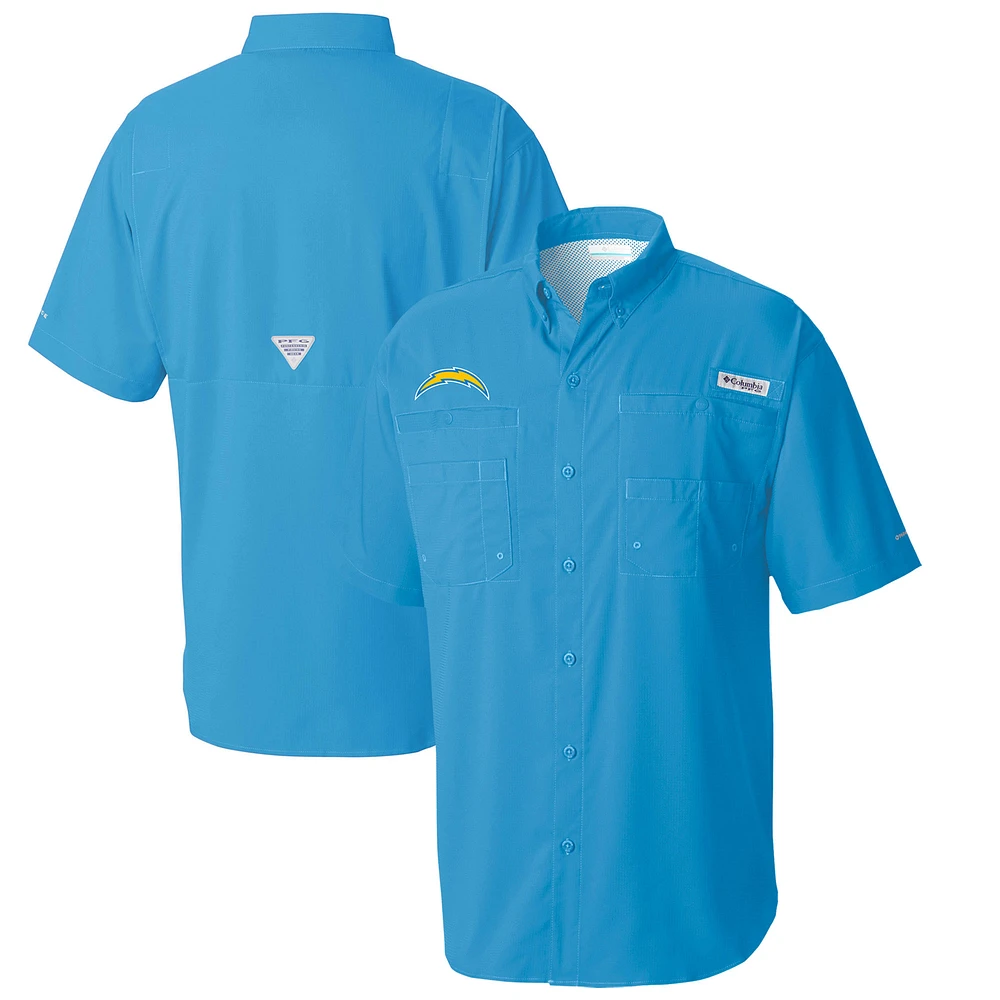 Men's Columbia Powder Blue Los Angeles Chargers Tamiami Omni-Shade Button-Down Shirt