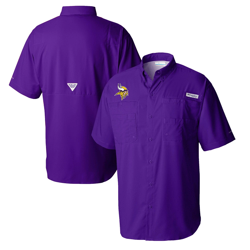 Men's Columbia Purple Minnesota Vikings Tamiami Omni-Shade Button-Down Shirt