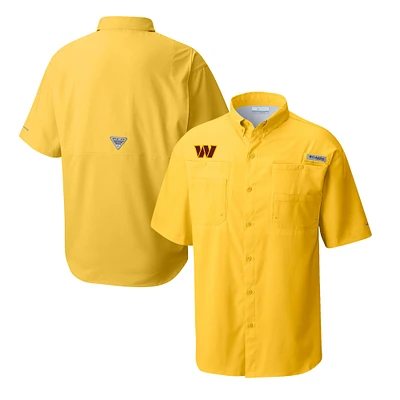 Men's Columbia Gold Washington Commanders Tamiami Omni-Shade Button-Down Shirt