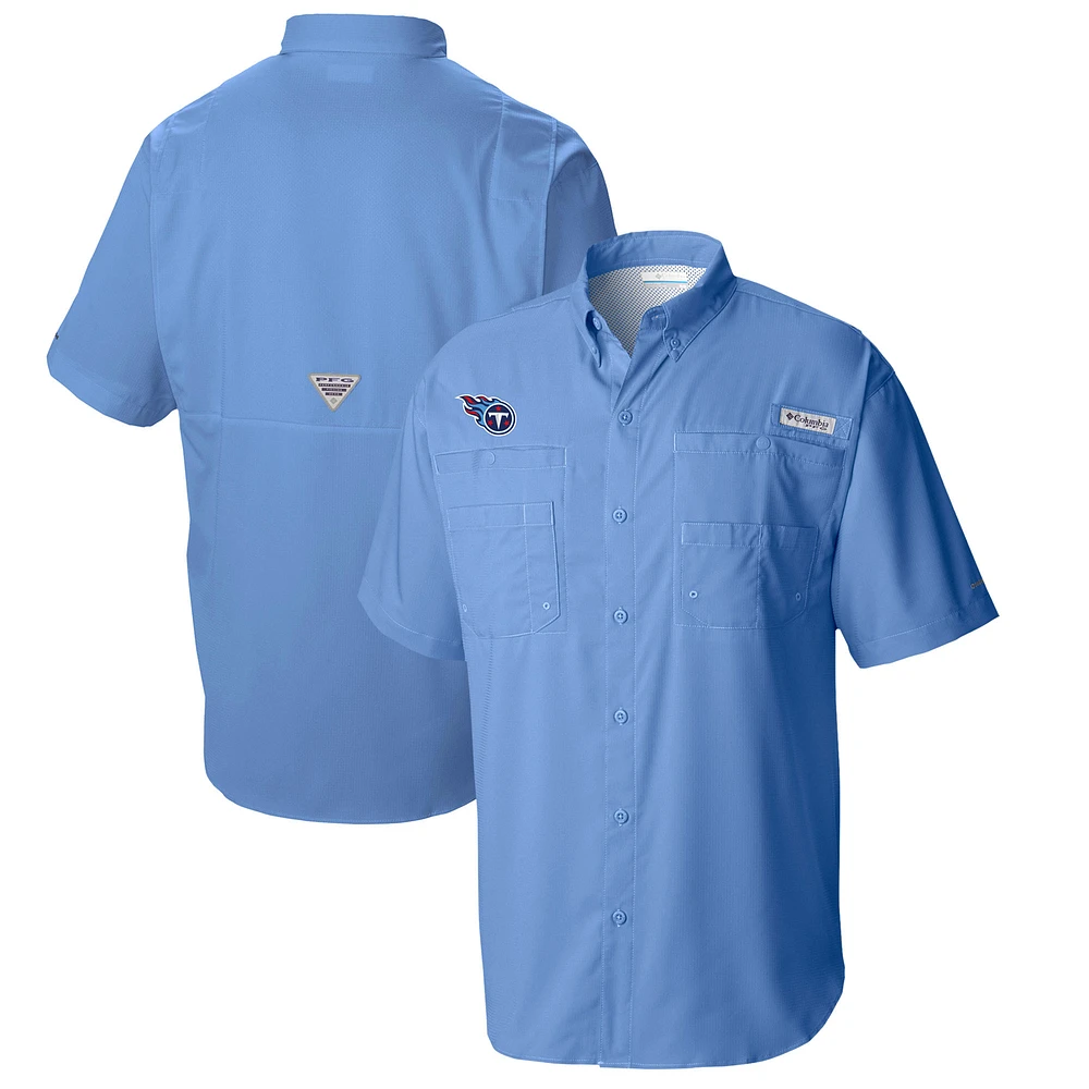 Men's Columbia Light Blue Tennessee Titans Tamiami Omni-Shade Button-Down Shirt