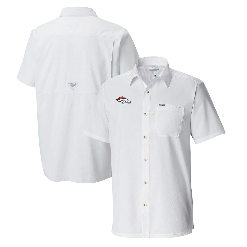 Men's Columbia Denver Broncos Slack Tide Omni-Wick Button-Up Camp Shirt