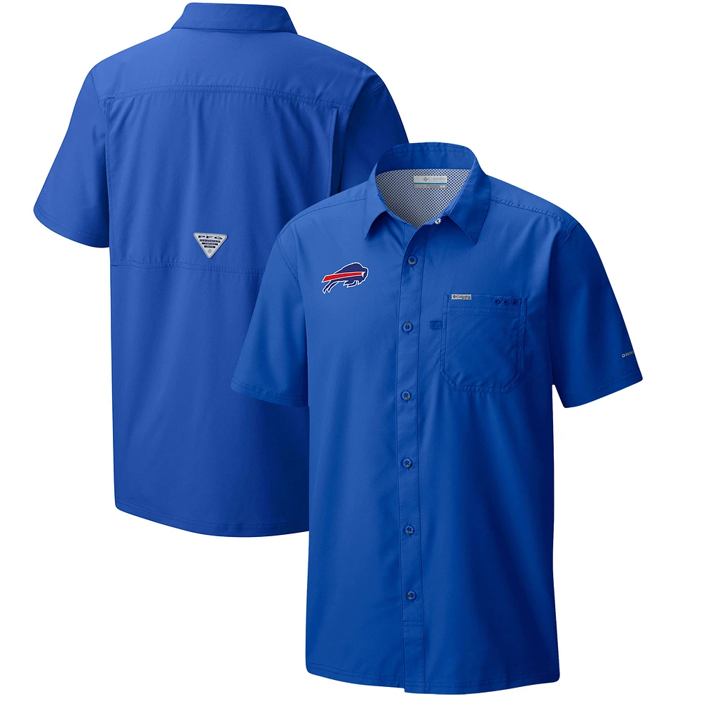 Men's Columbia Royal Buffalo Bills Slack Tide Omni-Wick Button-Up Camp Shirt