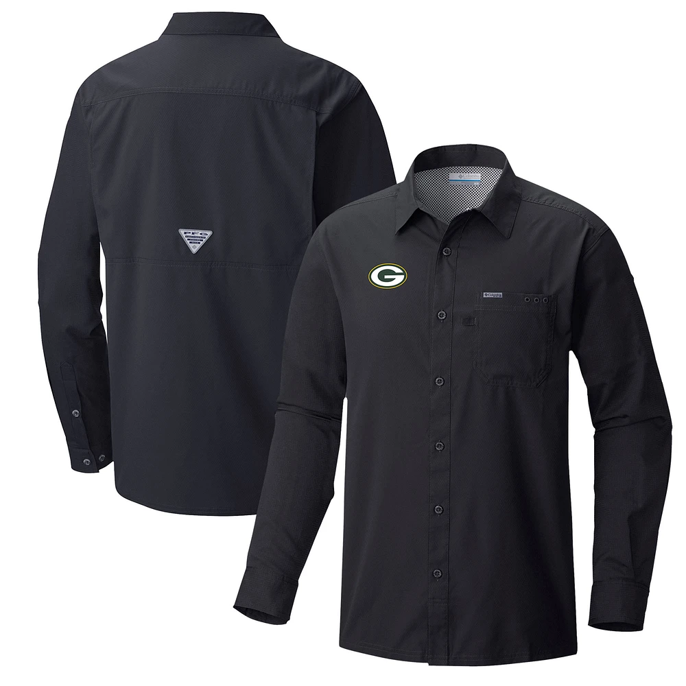 Men's Columbia Green Bay Packers Slack Tide Omni-Wick Long Sleeve Button-Up Shirt