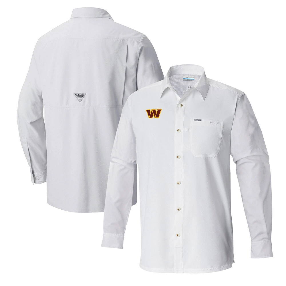 Men's Columbia Washington Commanders Slack Tide Omni-Wick Long Sleeve Button-Up Shirt