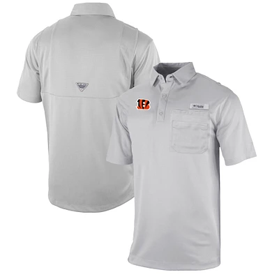 Men's Columbia Gray Cincinnati Bengals Omni-Wick Flycaster Pocket Polo
