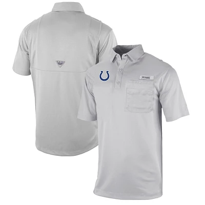 Men's Columbia Gray Indianapolis Colts Omni-Wick Flycaster Pocket Polo