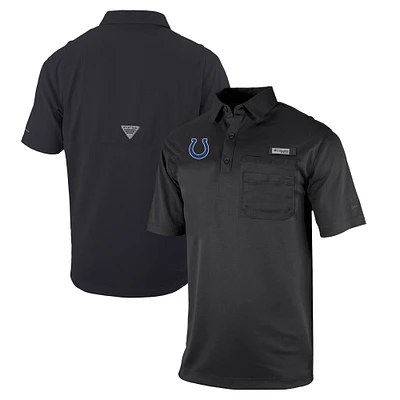 Men's Columbia Black Indianapolis Colts Omni-Wick Flycaster Pocket Polo
