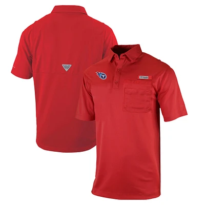 Men's Columbia Red Tennessee Titans Omni-Wick Flycaster Pocket Polo