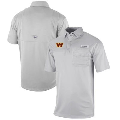 Men's Columbia Gray Washington Commanders Omni-Wick Flycaster Pocket Polo