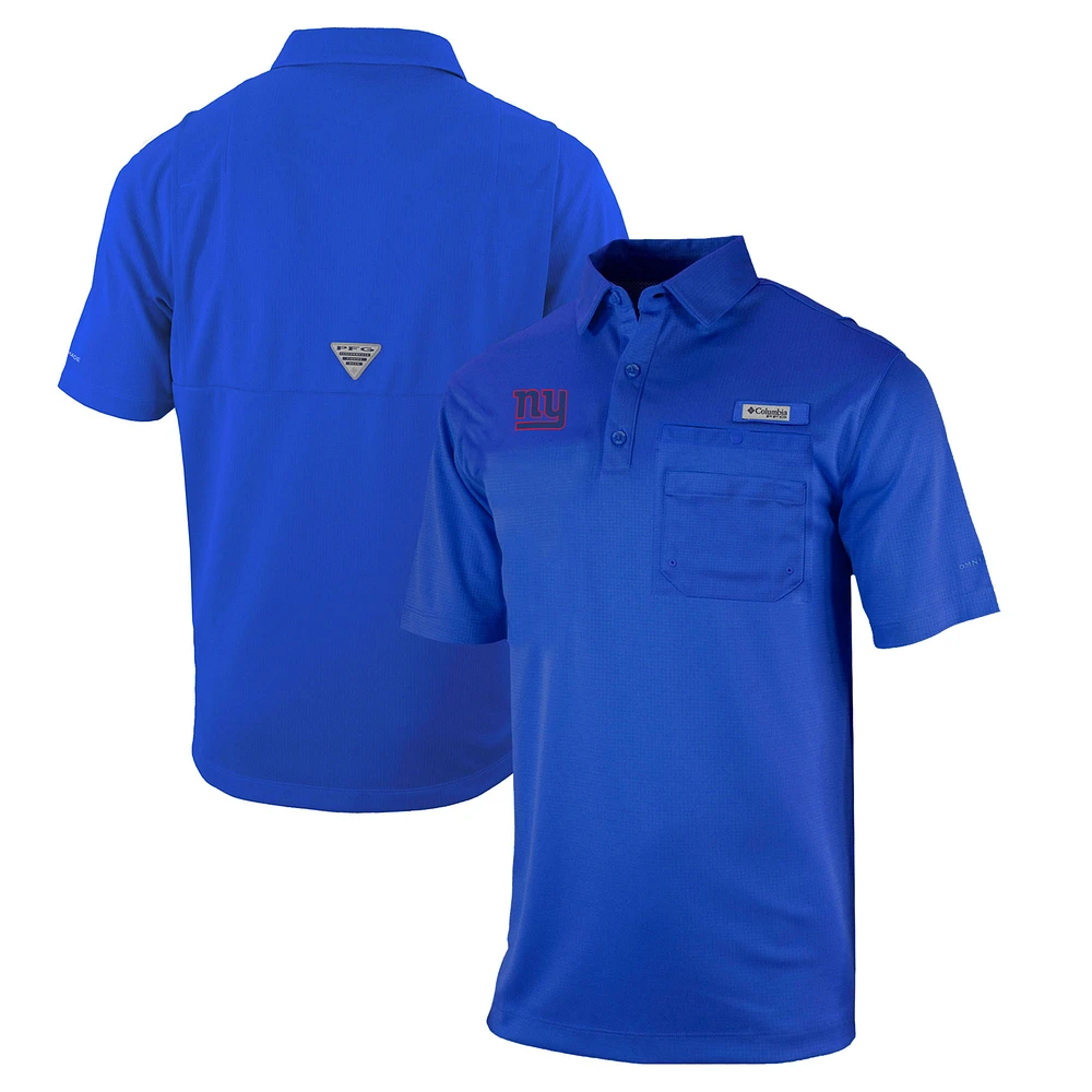 Men's Columbia Royal New York Giants Omni-Wick Flycaster Pocket Polo