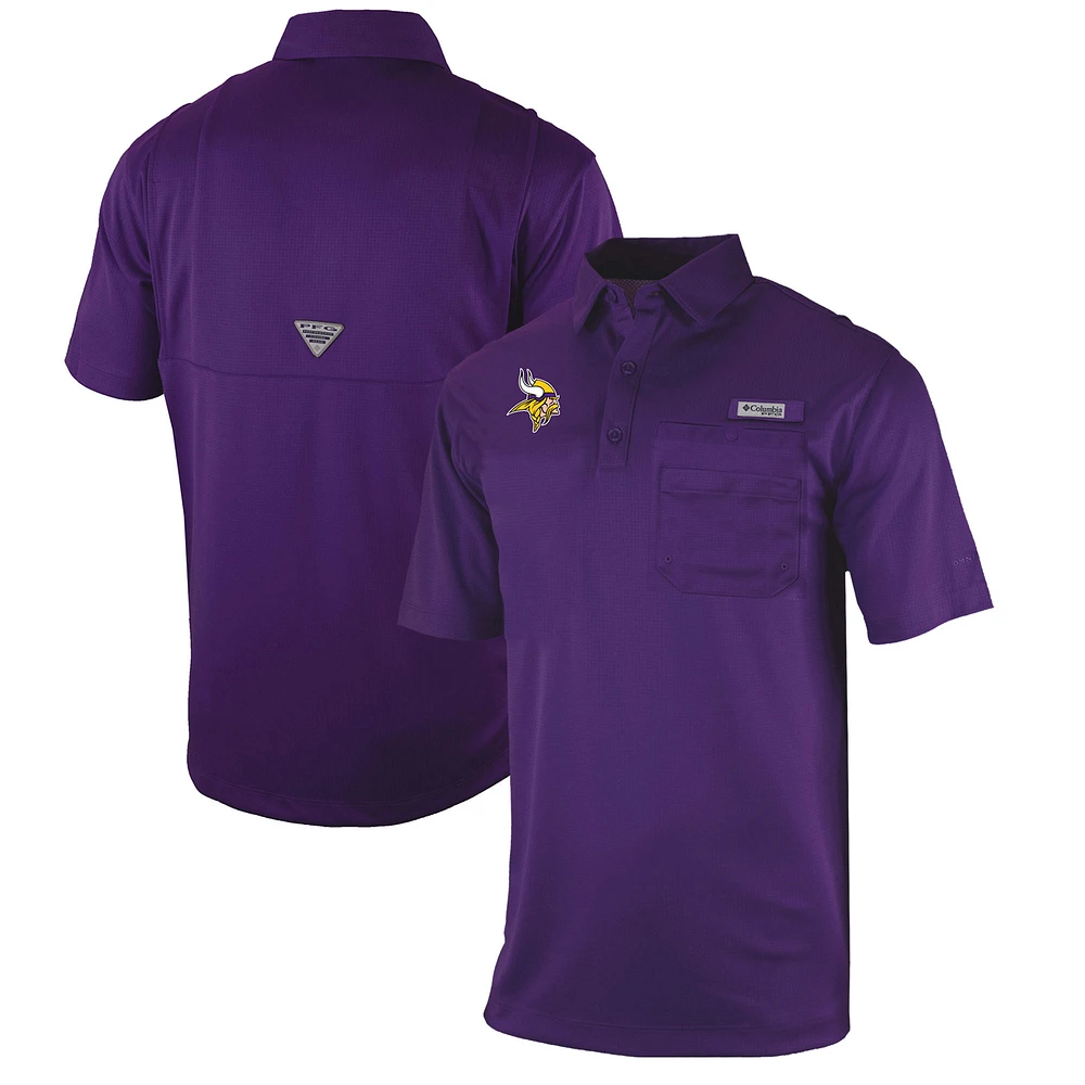 Men's Columbia Purple Minnesota Vikings Omni-Wick Flycaster Pocket Polo