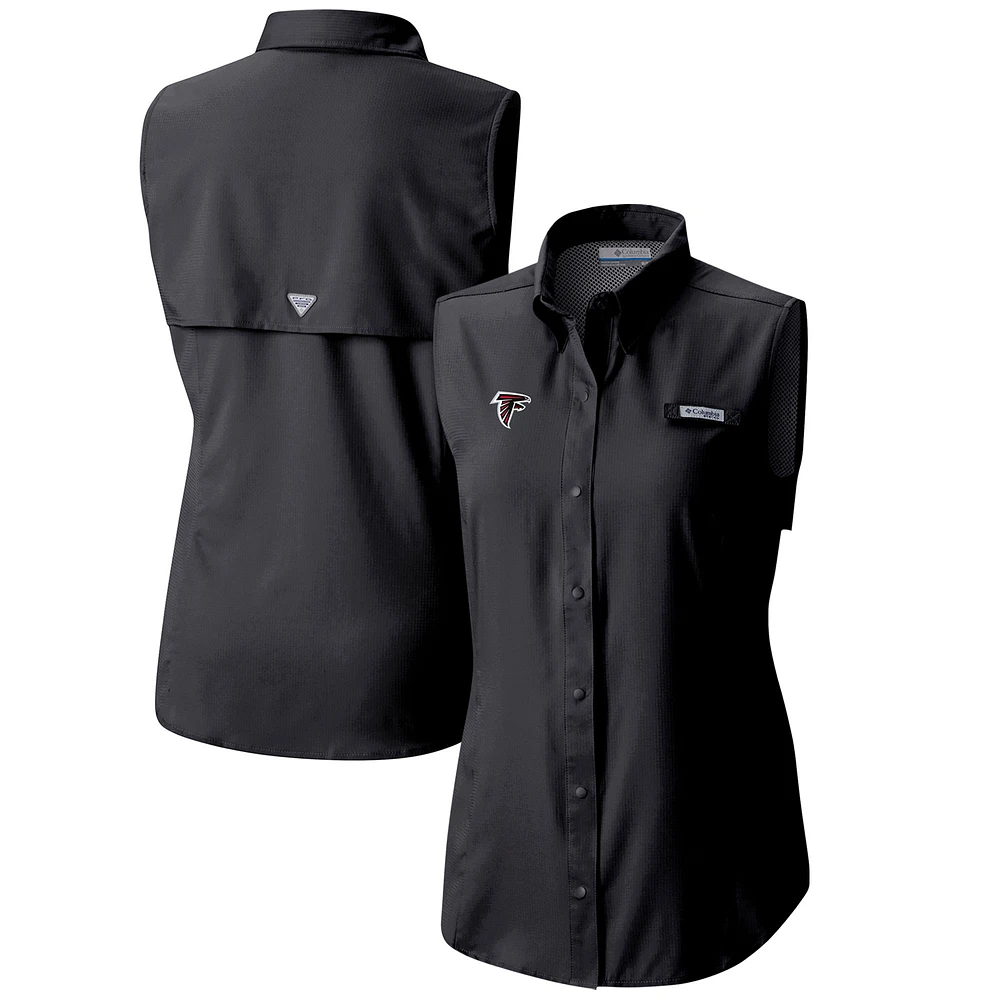 Women's Columbia Atlanta Falcons PFG Tamiami Omni-Shade Sleeveless Button-Up Shirt