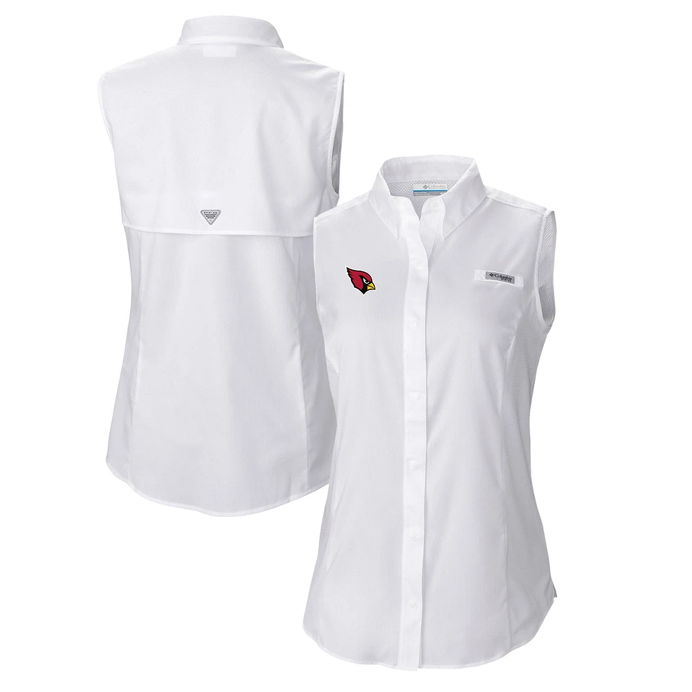 Women's Columbia Arizona Cardinals PFG Tamiami Omni-Shade Sleeveless Button-Up Shirt