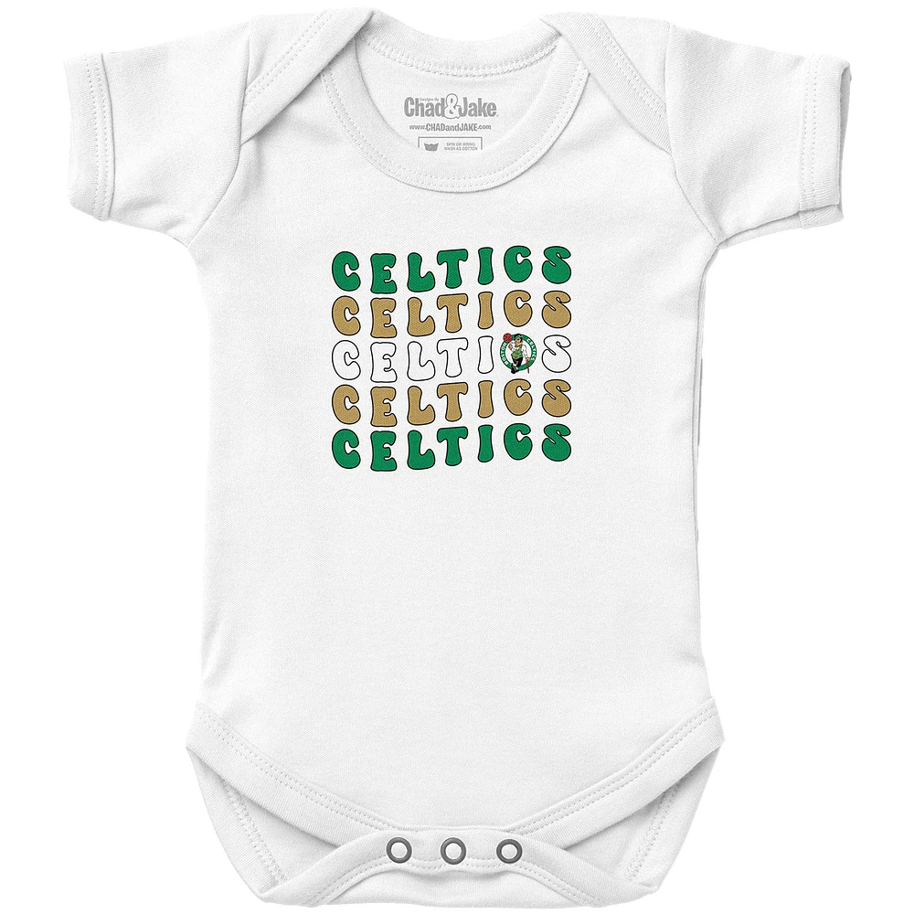 Newborn & Infant Chad Jake White Boston Celtics Groovy Bodysuit