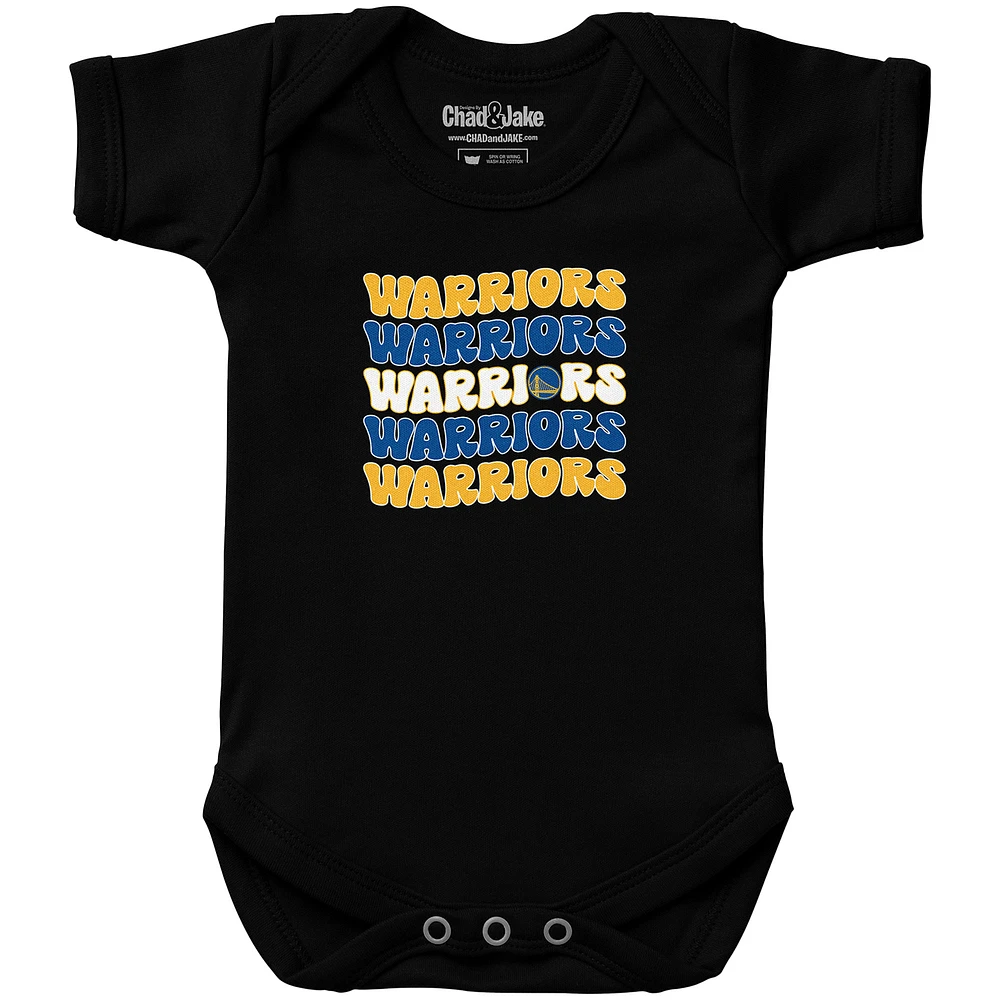 Newborn & Infant Chad Jake Black Golden State Warriors Groovy Bodysuit