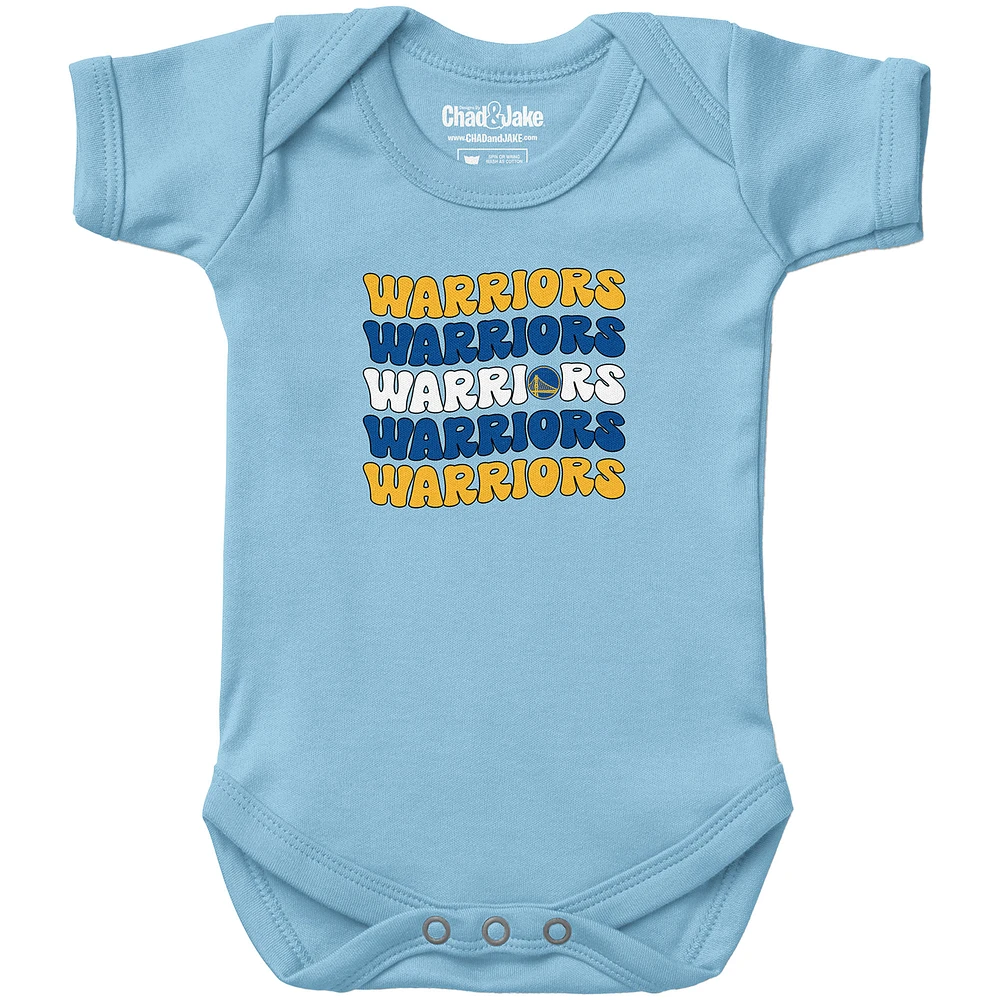 Newborn & Infant Chad Jake Light Blue Golden State Warriors Groovy Bodysuit