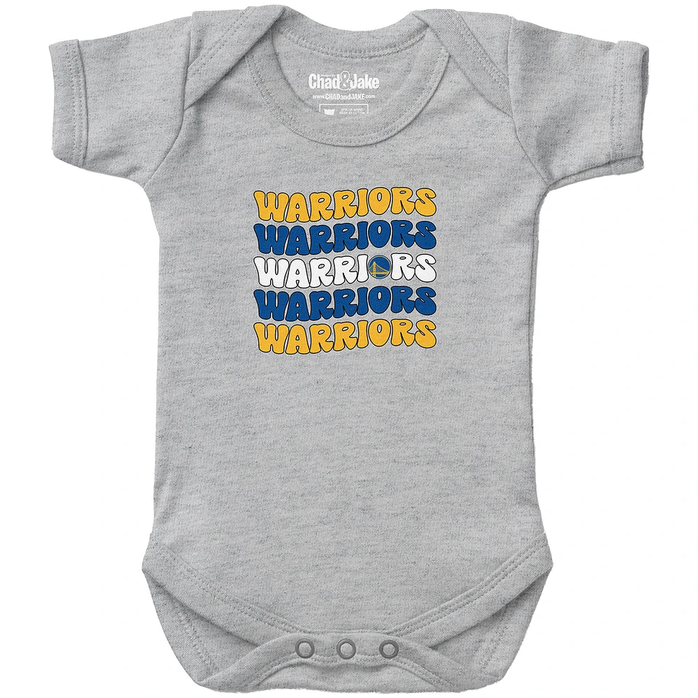 Newborn & Infant Chad Jake Heather Gray Golden State Warriors Groovy Bodysuit