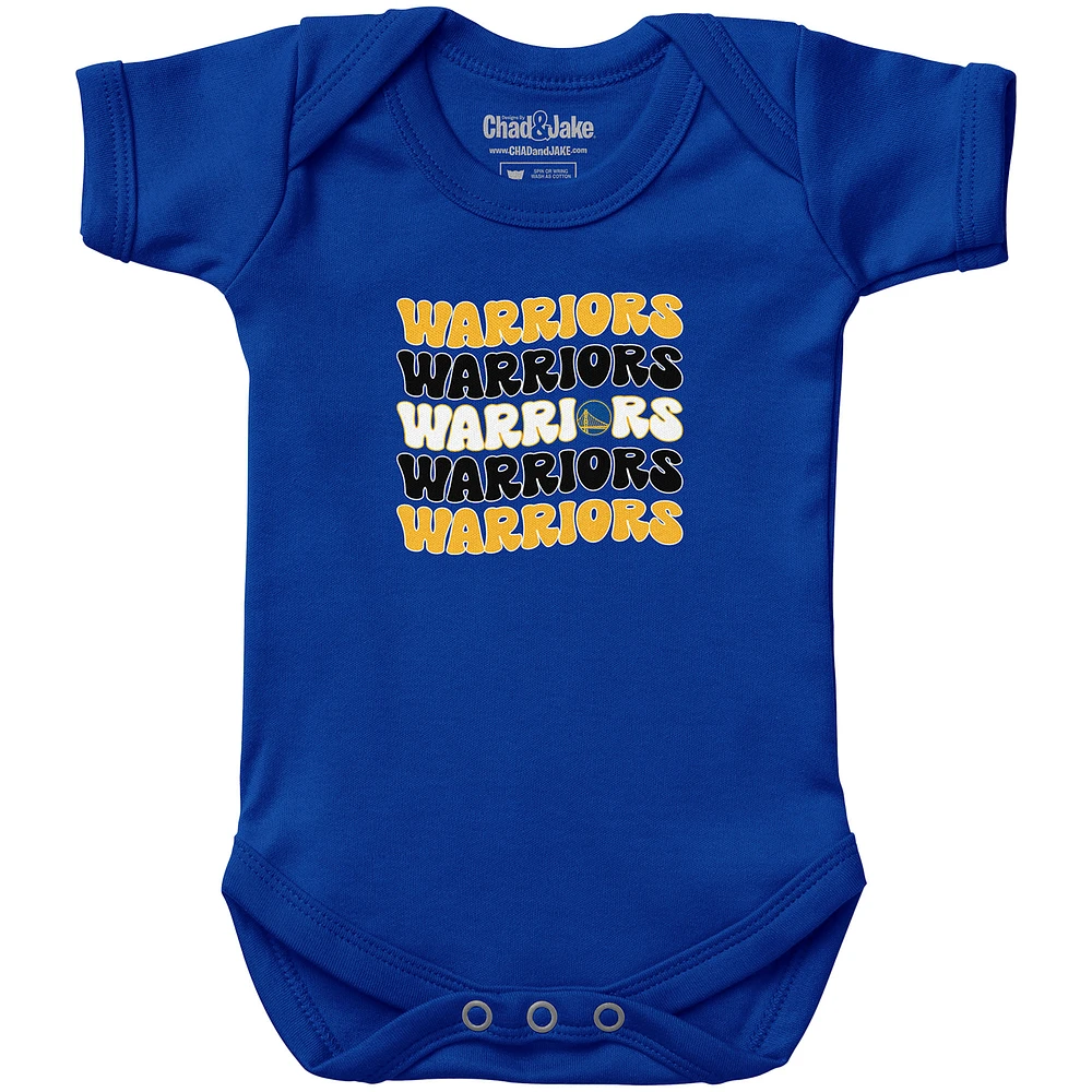Newborn & Infant Chad Jake Royal Golden State Warriors Groovy Bodysuit