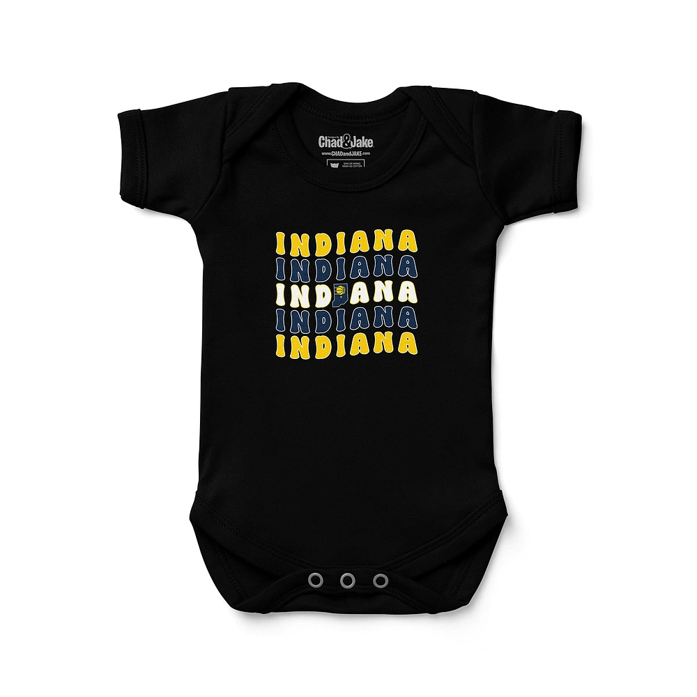 Newborn & Infant Chad Jake Black Indiana Pacers Groovy Bodysuit