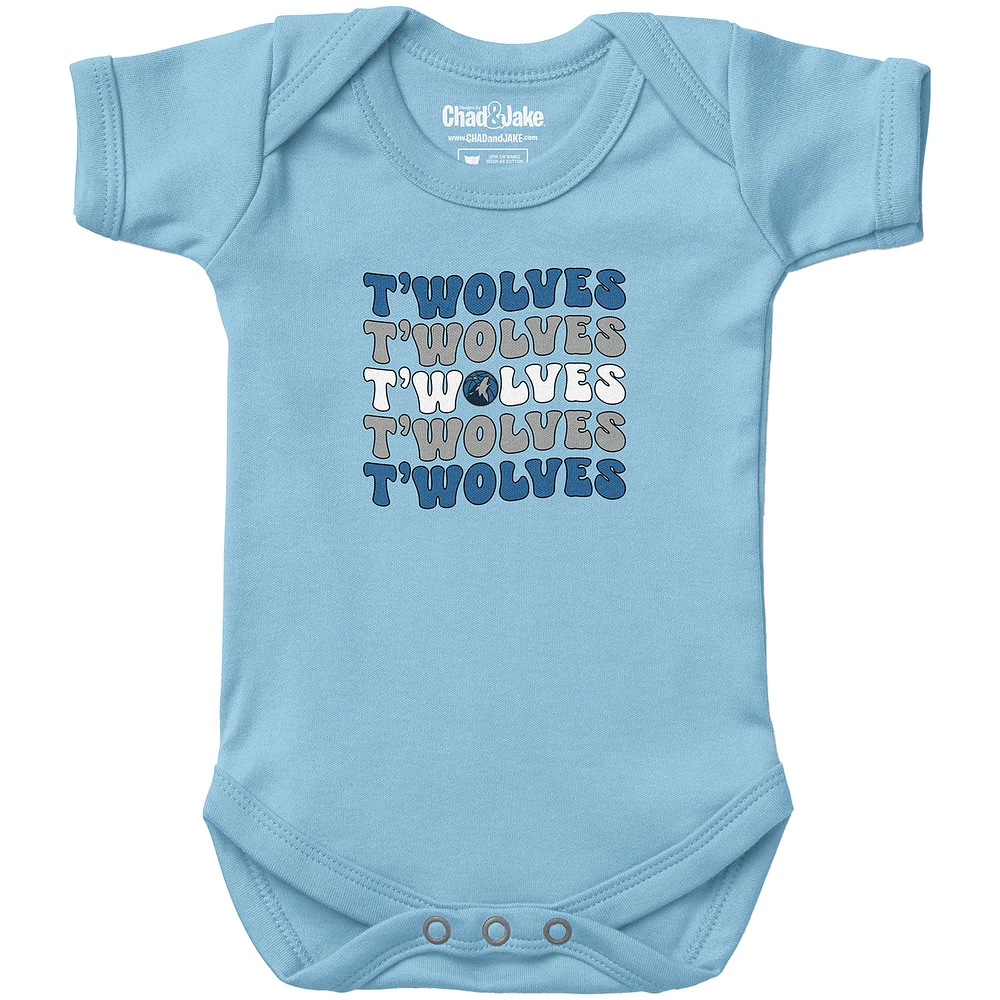 Newborn & Infant Chad Jake Light Blue Minnesota Timberwolves Groovy Bodysuit