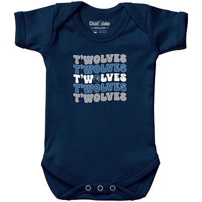 Newborn & Infant Chad Jake Navy Minnesota Timberwolves Groovy Bodysuit