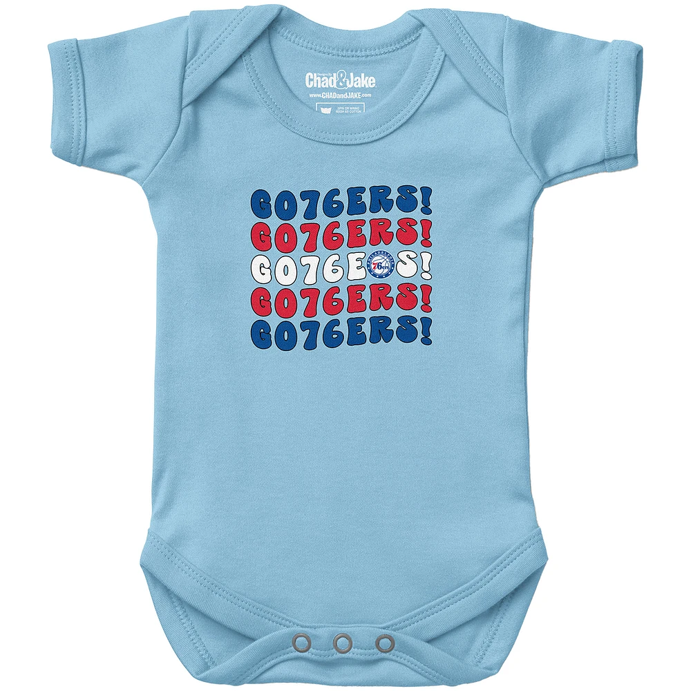 Newborn & Infant Chad Jake Light Blue Philadelphia 76ers Groovy Bodysuit