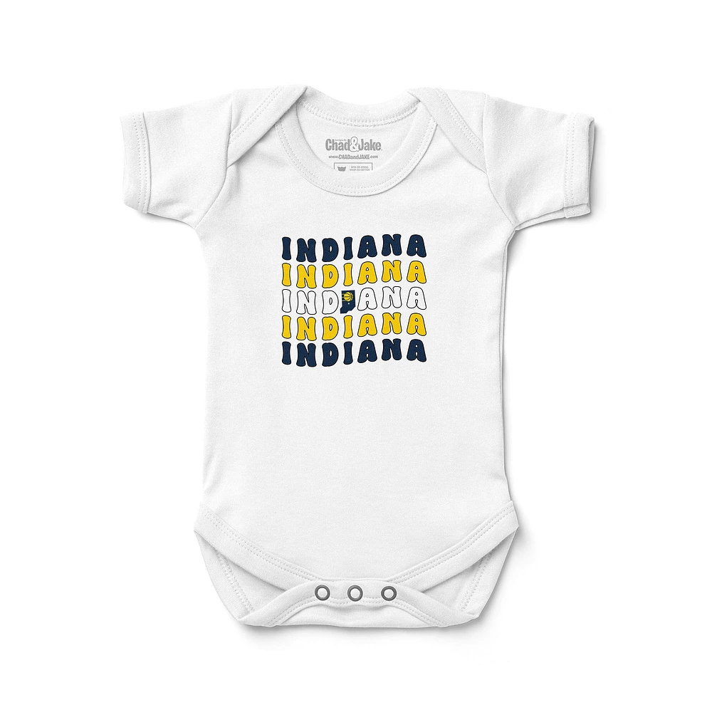 Newborn & Infant Chad Jake White Indiana Pacers Groovy Bodysuit