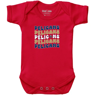Newborn & Infant Chad Jake Red New Orleans Pelicans Groovy Bodysuit