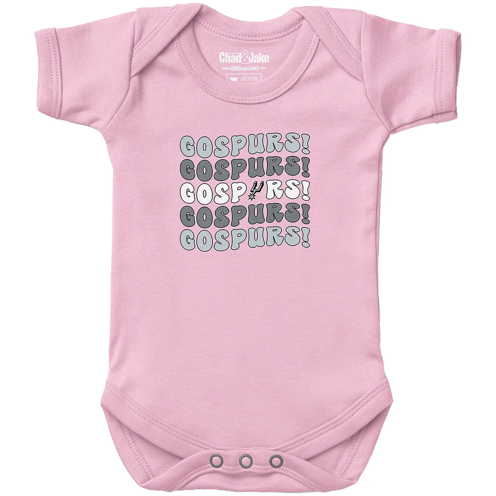 Newborn & Infant Chad Jake Light San Antonio Spurs Groovy Bodysuit