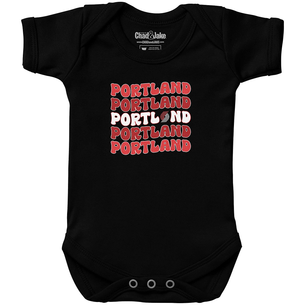 Newborn & Infant Chad Jake Black Portland Trail Blazers Groovy Bodysuit