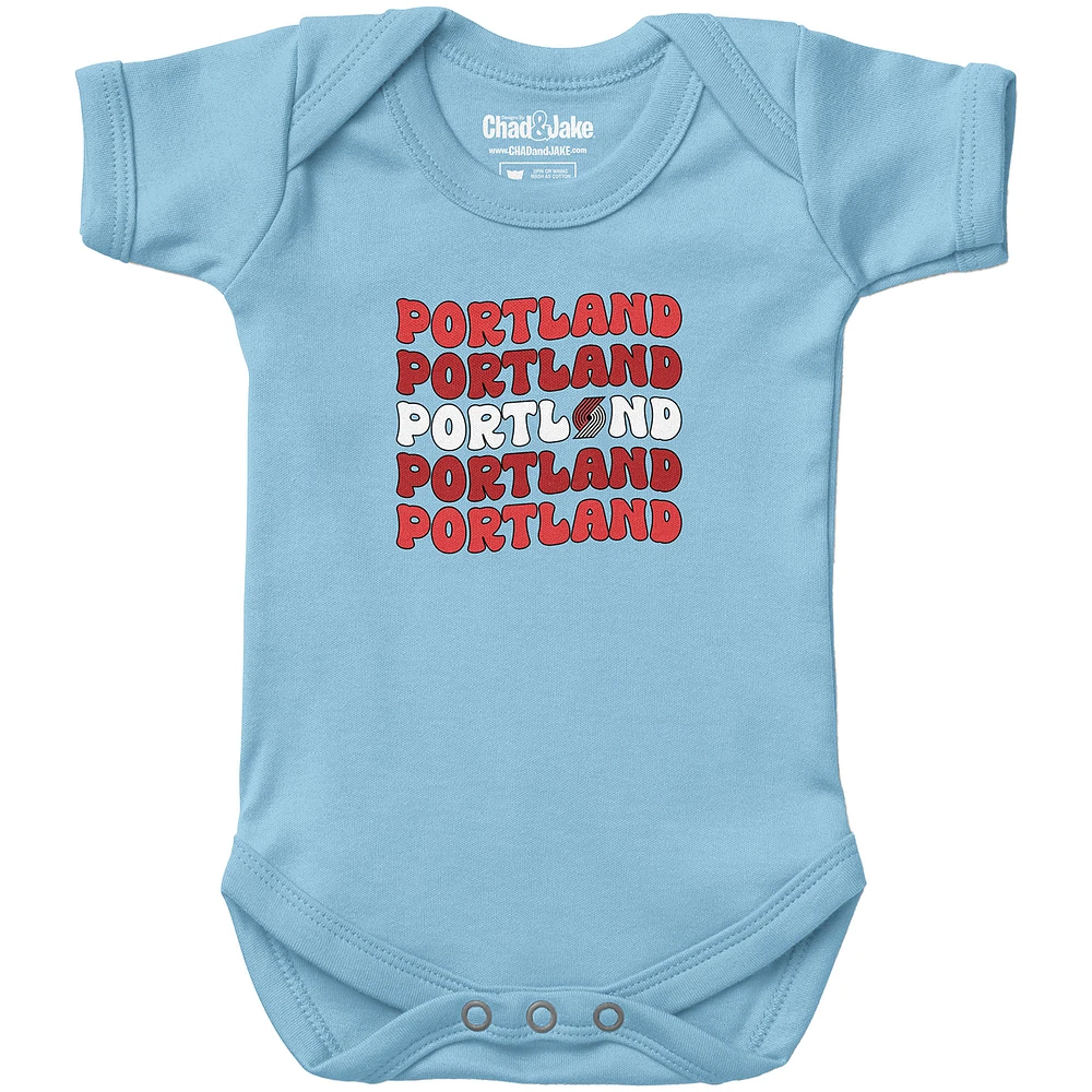 Newborn & Infant Chad Jake Light Blue Portland Trail Blazers Groovy Bodysuit