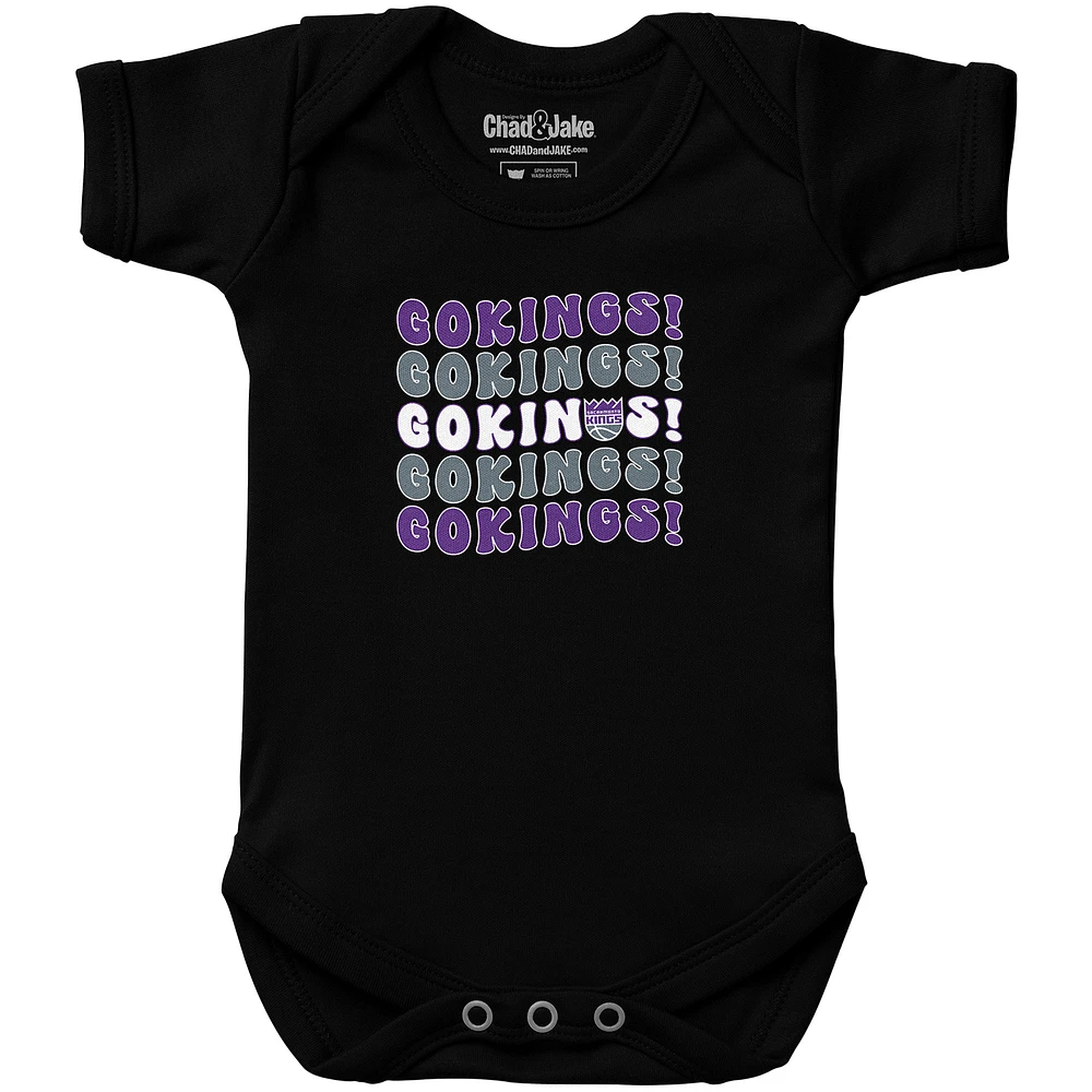 Newborn & Infant Chad Jake Black Sacramento Kings Groovy Bodysuit