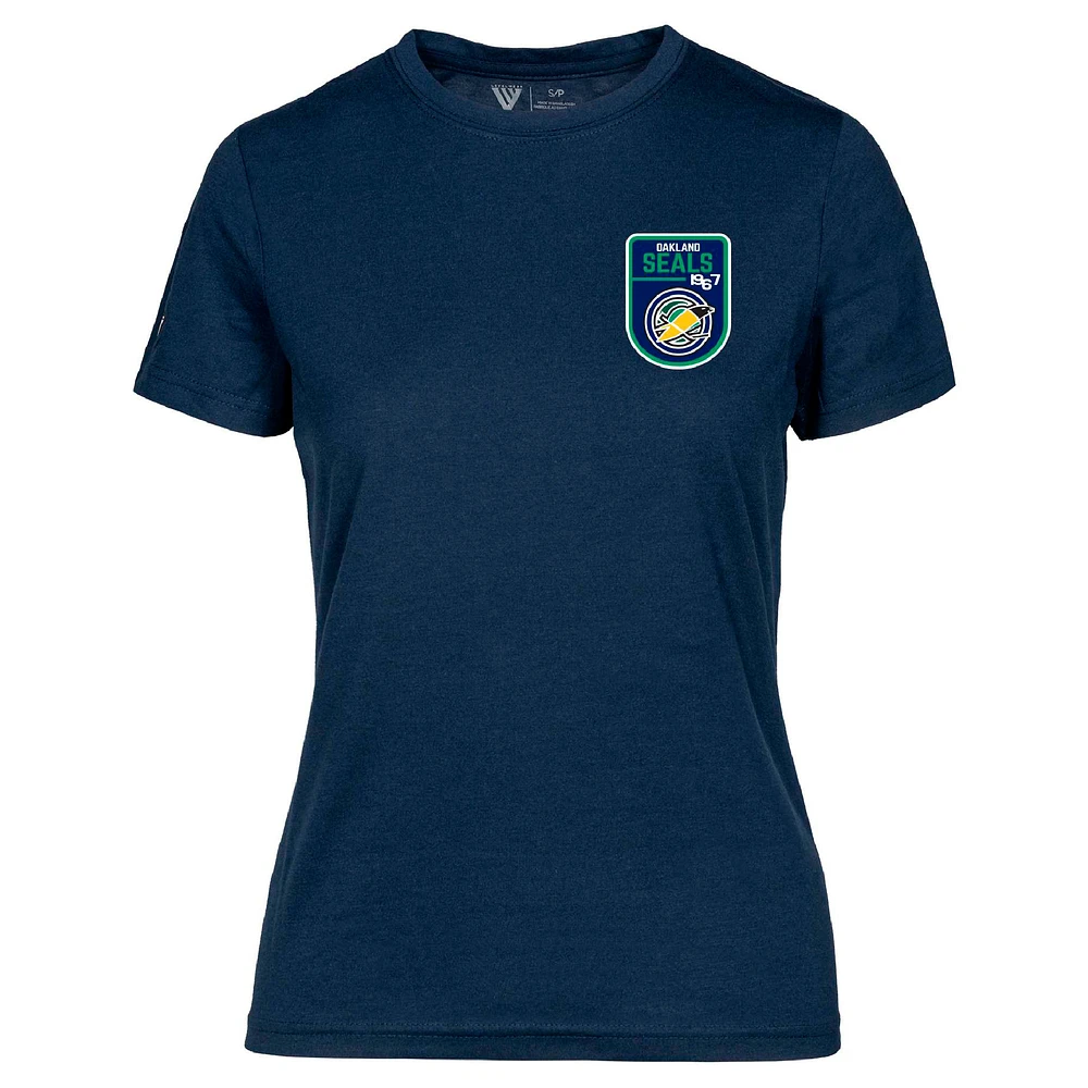 Women's Levelwear Navy Oakland Seals Throwback Retro Maddox T-Shirt