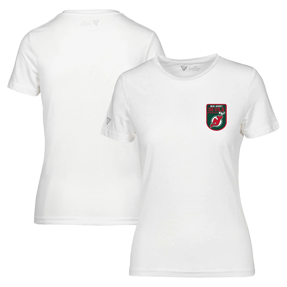 Women's Levelwear White New Jersey Devils Retro Maddox T-Shirt
