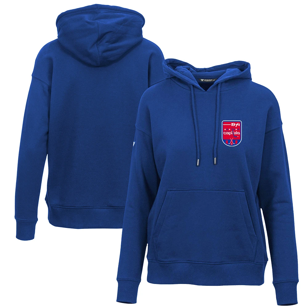 Women's Levelwear Royal Washington Capitals Retro Adorn Pullover Hoodie