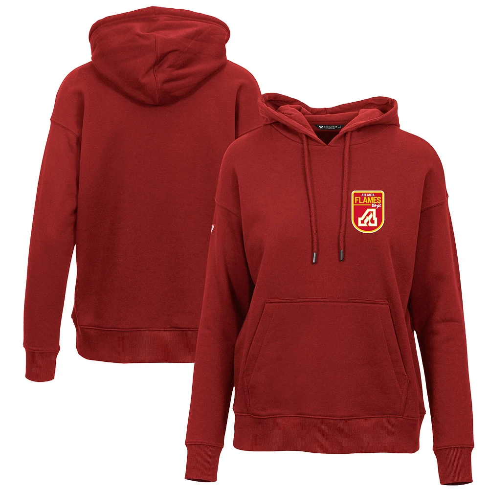Women's Levelwear Red Atlanta Flames Retro Adorn Pullover Hoodie
