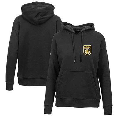 Women's Levelwear Black Boston Bruins Retro Adorn Pullover Hoodie