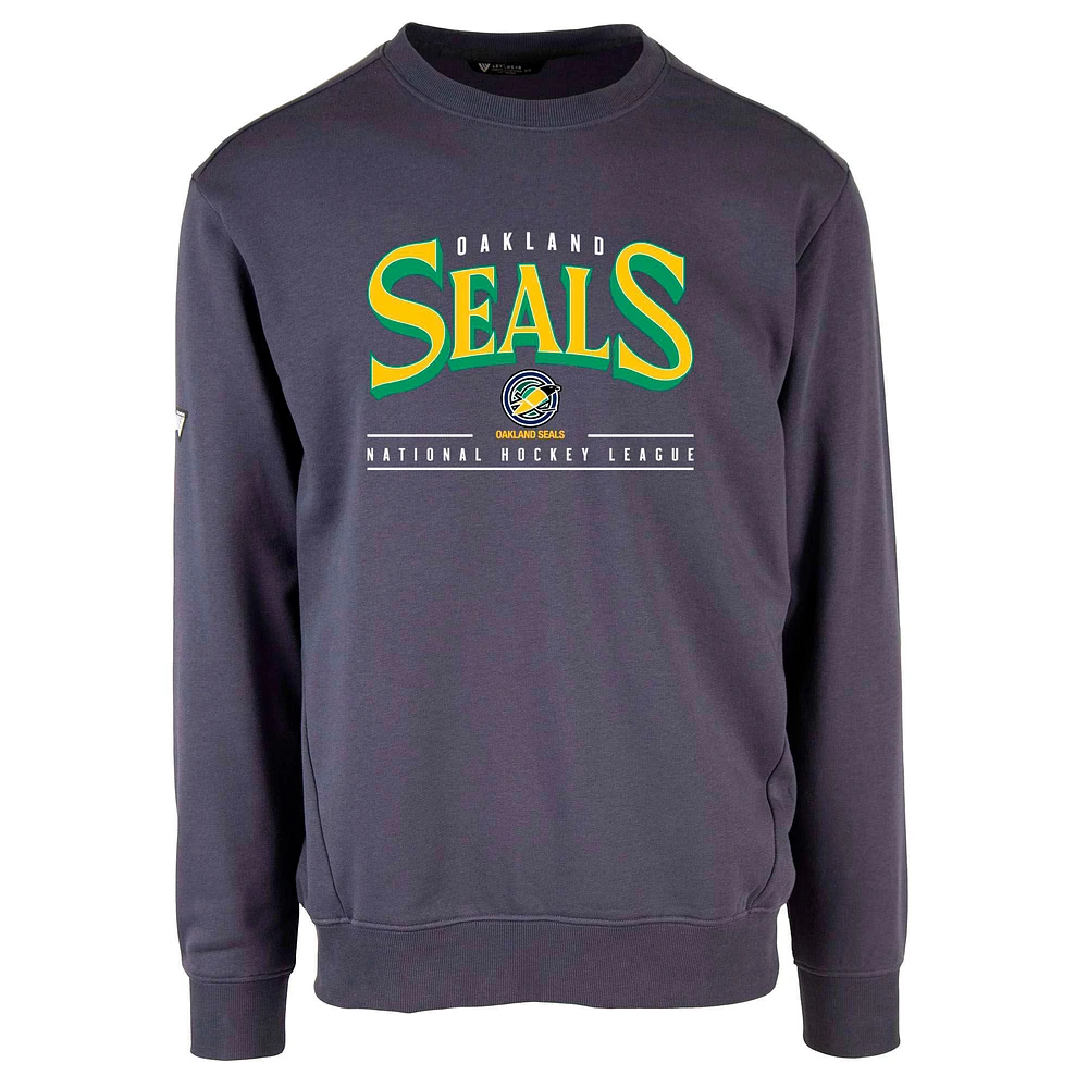Men's Levelwear Navy Oakland Seals Throwback Retro Zane Pullover Sweatshirt