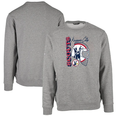 Men's Levelwear Heather Gray Kansas City Scouts Retro Zane Netminder Sweatshirt